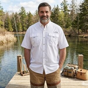 Columbia PFG Bahama II Short Sleeve Fishing Shirt - Men's Size 4X LT